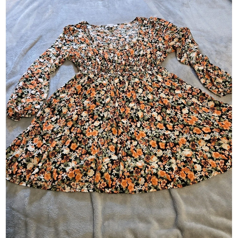 Liv & Lottie Large Mini Dress Floral Boho Peasant Hippie Prairie Cottagecore